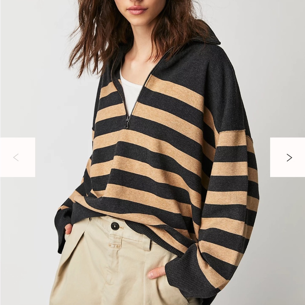 Free People Coastal Stripe Pullover